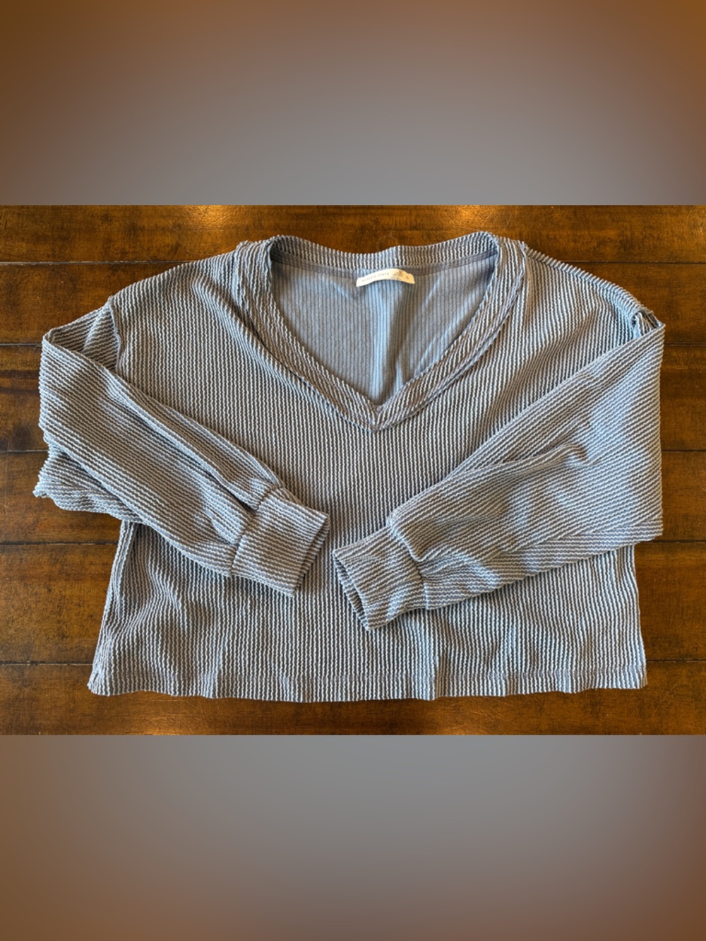 Altar'd State Soft Ribbed Sky Blue Top